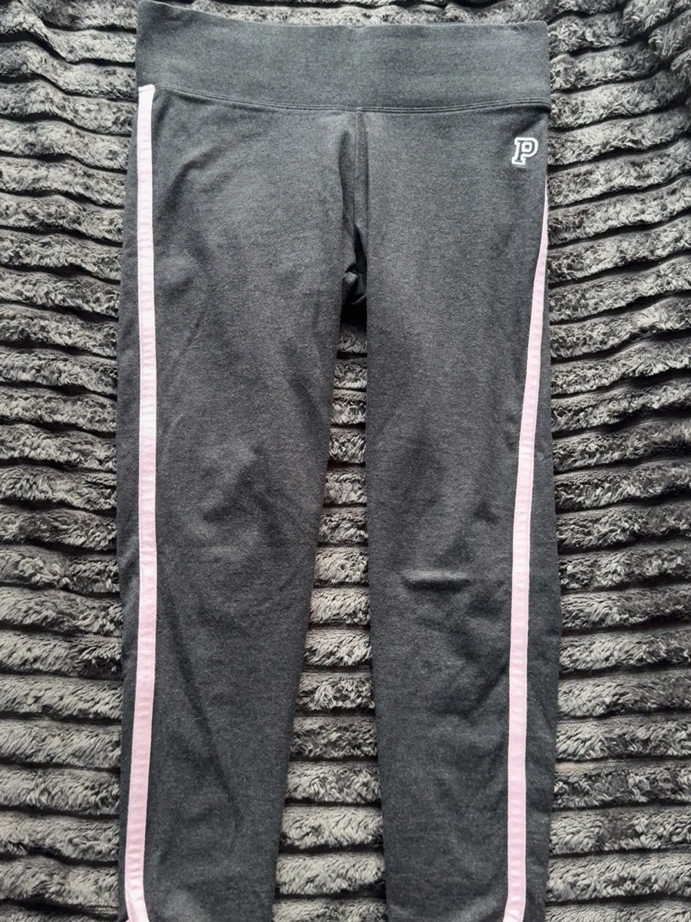 2000s Victoria's Secret Black capris with Pink Side Stripes